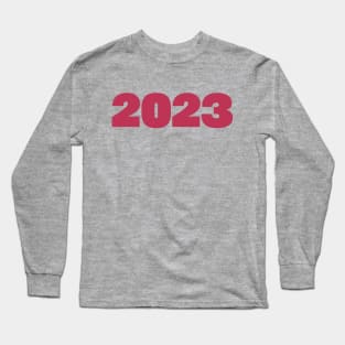 2023 Color of the Year Viva Magenta Typography Long Sleeve T-Shirt